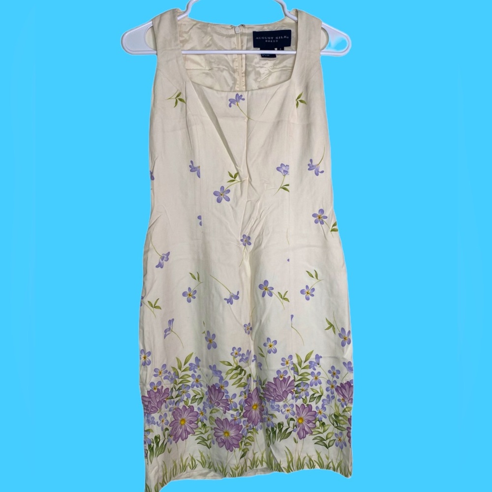 Vintage 90s August Silk Spring Floral Dress